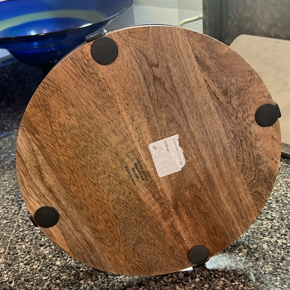 New with Tags Handcrafted in India Metal handle Two Tier Tray - Picture 6 of 6